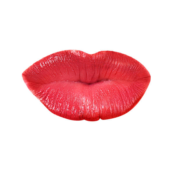 istock Cut out woman lips isolated on white background 1358742381