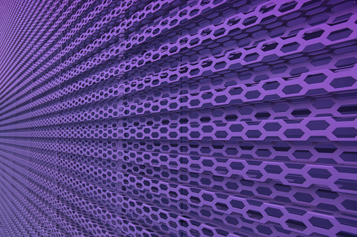 metallic construction wall perspective background colored in very peri shade of purple trend for 2022 year creative artistic view