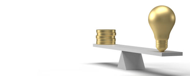 istock A stack of golden coins in balance with light bulb 1358746196