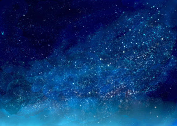 istock Fantastic and beautiful blue starry sky graphic 1358746477