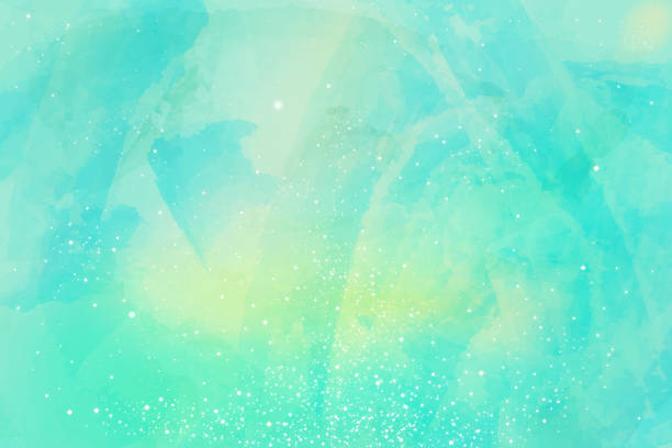 Graphic material with beautiful emerald green starry background