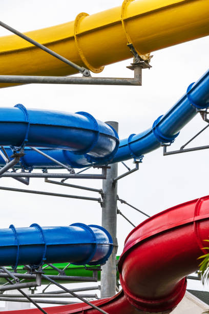 istock water attractions in water park 1358750765