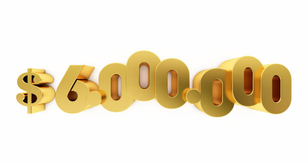 istock gold six million dollars isolated on white background, 6000000 dollars 1358750992