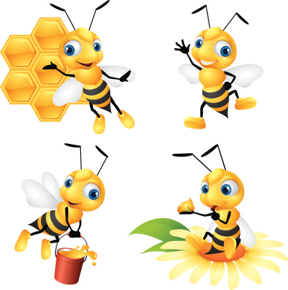 - four poses of bee