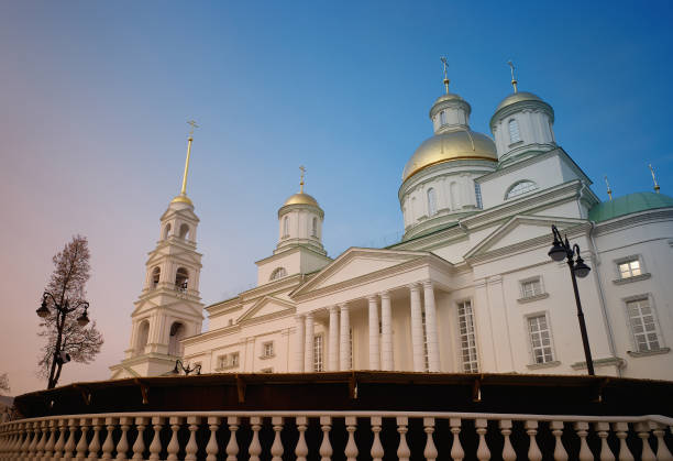 Main orthodox cathedral at Penza city background