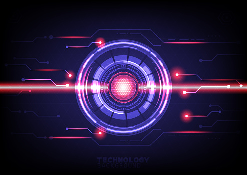 Tech Background Effect Technology Background Neon Effect Circuit Board Concept Hitech Digital ...