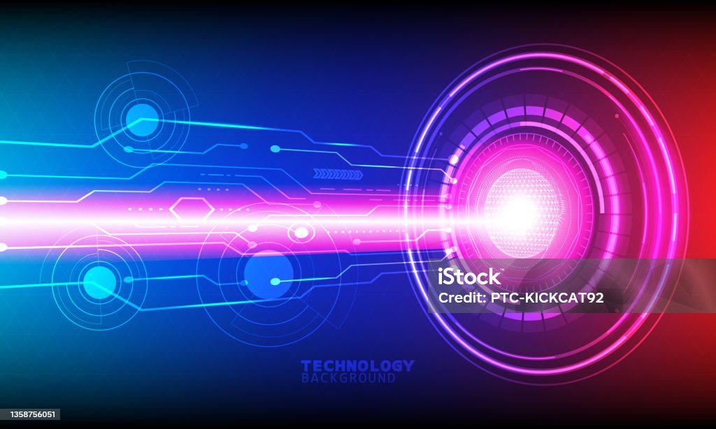 Tech Background Effect Technology Background Neon Effect Circuit Board Concept Hitech Digital ...