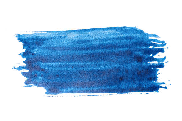 istock blue abstract watercolor paint brush stroke texture isolated on white background for logo and banner. design, creative, and illustration. 1358756987