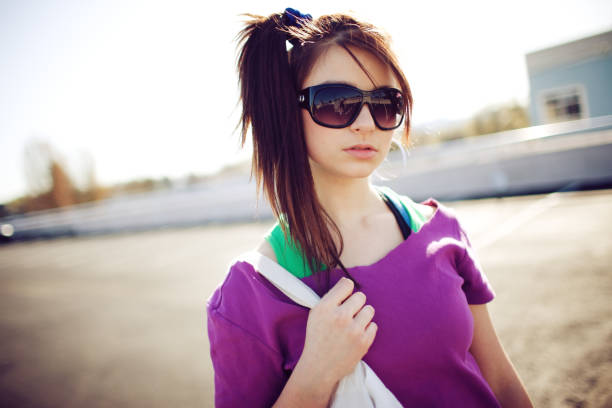 woman in 80's clothes