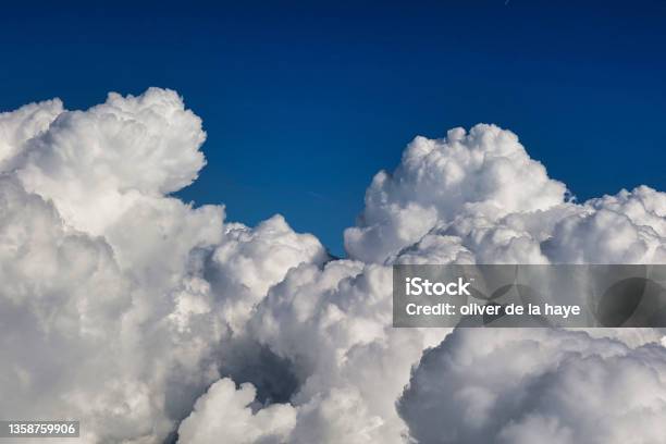 High Up Aerial View Of Cloud Formations Stock Photo - Download Image Now - Cumulus Cloud, Aerial View, Sky
