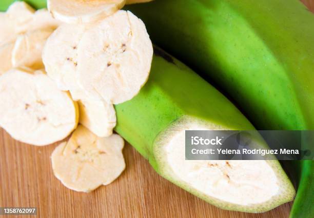 Preparing Banana Chips Stock Photo - Download Image Now - Banana, Green Color, Plantain
