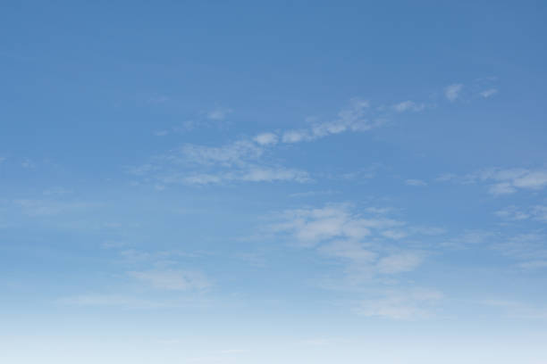 istock Summer Blue Sky and white clouds background. Beautiful clear cloudy in sunlight spring season. Panorama vivid cyan cloudscape in nature environment. Outdoor horizon skyline with spring sunshine. 1358765695