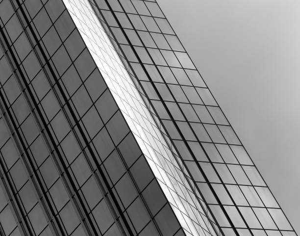 istock Black & white shapes of modern skyscrapers 1358769845