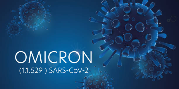 Covid 19 omicron variant illustration Covid 19 omicron variant illustration banner dna virus stock illustrations