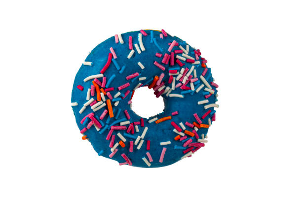 istock Delicious donut with blue glaze 1358772352