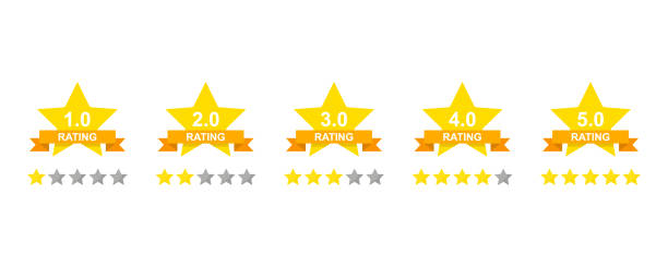 Star rating set icon. Vector in flat design Star rating set icon. Vector in flat design goldco reviews ratings stock illustrations