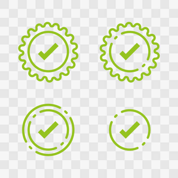 Check mark green icons. Vector illustration Check mark green icons. Vector illustration german currency stock illustrations