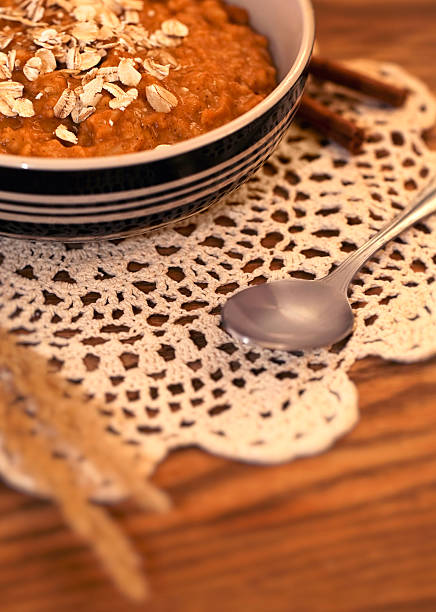 istock Harvest Pumpkin Oatmeal on Lace 135877464