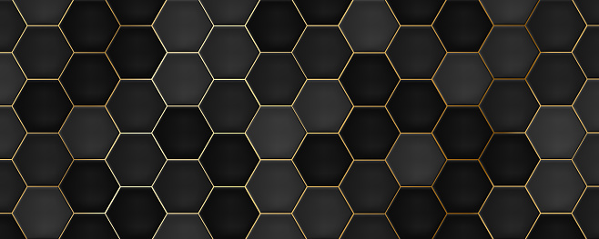 Black Hexagon Ceramic Tiles