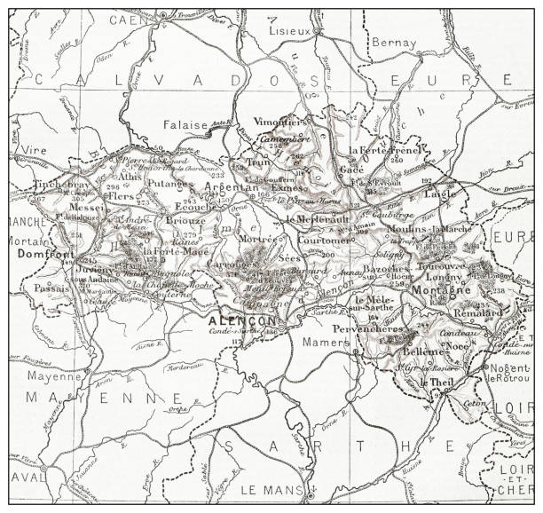 istock Antique French map of Orne (département) 1358775951
