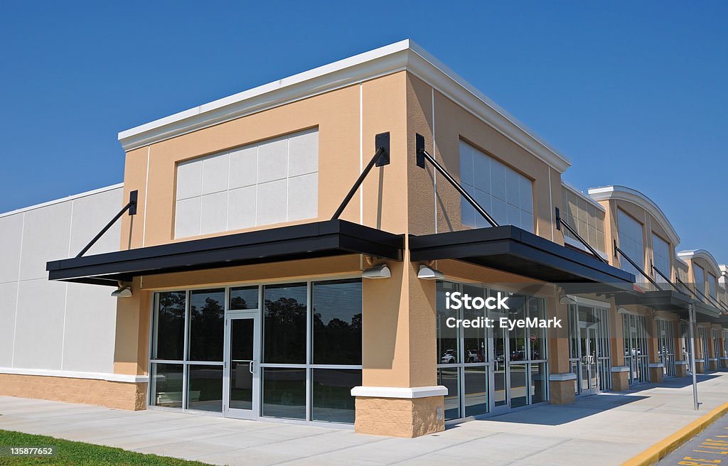 New Shopping Center New Shopping Center with Commercial, Retail and Office Space available for sale or lease Store Stock Photo
