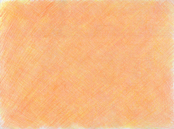 オレンジ色鉛筆のスクラッチパターン背景素材 - 色鉛筆 ストックフォトと画像