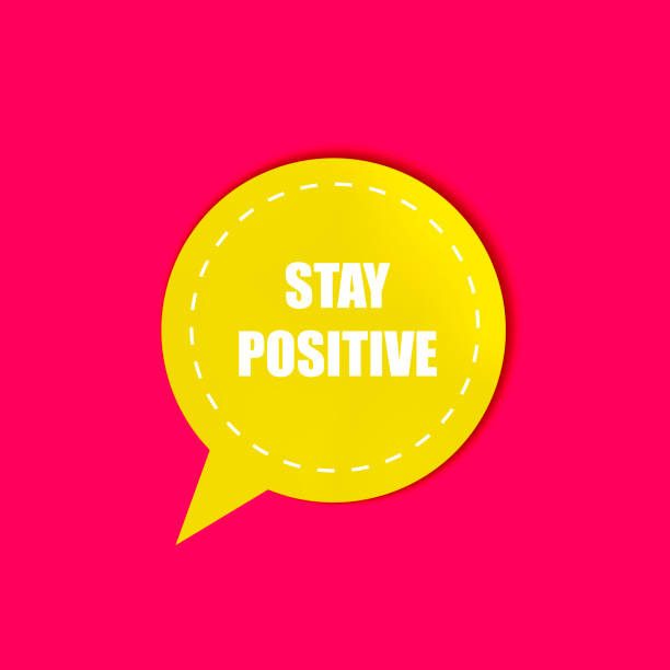 istock Vector bright yellow sticker isolated, Positive life concept, colorful illustration, Stay Positive. 1358779637