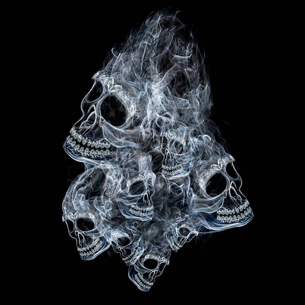 дух смерти - inferno fire flame skull стоковые фото и изображения