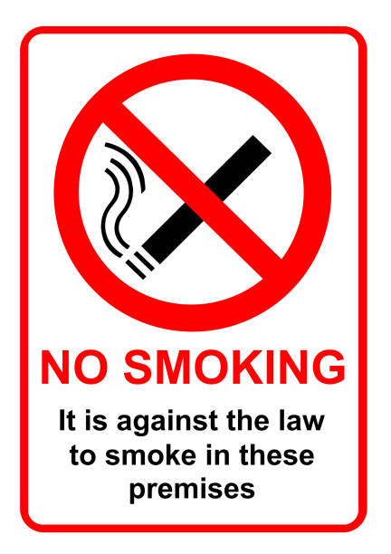 No smoking sign No smoking allowed in this area sign cigarette warning label stock illustrations
