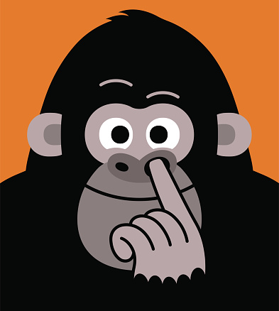 Nose Picking Booger Bad Habit Gross Silly Gorilla Monkey Business