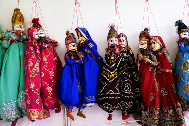 istock Rajasthani puppetry art is called as Kathputli, Kathputli is a string puppet theatre, native to Rajasthan, India 1358789026