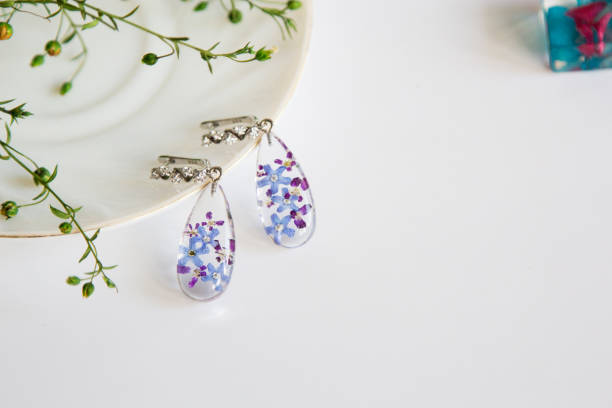 istock Real flowers in epoxy resin, jewelry 1358792054
