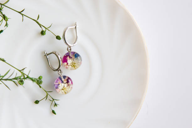 istock Real flowers in epoxy resin, jewelry 1358794408