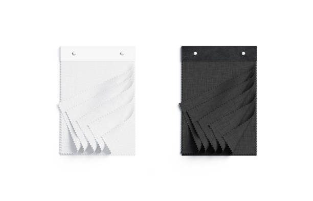 istock Blank black and white fabric catalog with samples mockup, isolated 1358798734