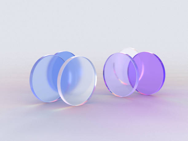 istock 3D rendered round shapes in semi-transparent material on a blue background. Illustration of abstracts, geometry, or minimalism. Visualization of illusion and backgrounds. 1358801564
