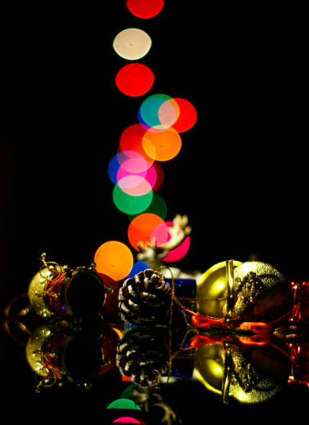 istock Rising Colorful bokeh lights and christmas decorations 1358803839