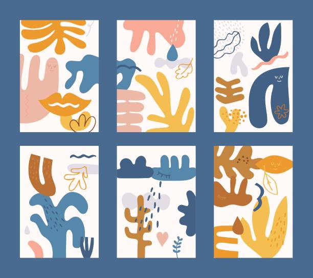 ilustrações de stock, clip art, desenhos animados e ícones de paper cut and doodle organic elements background templates - cheerful cactus