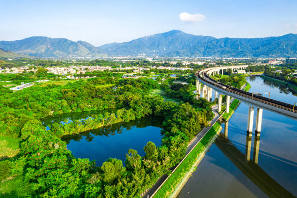 istock Drone view of Main Transportation in the Yuen Long district 1358811998