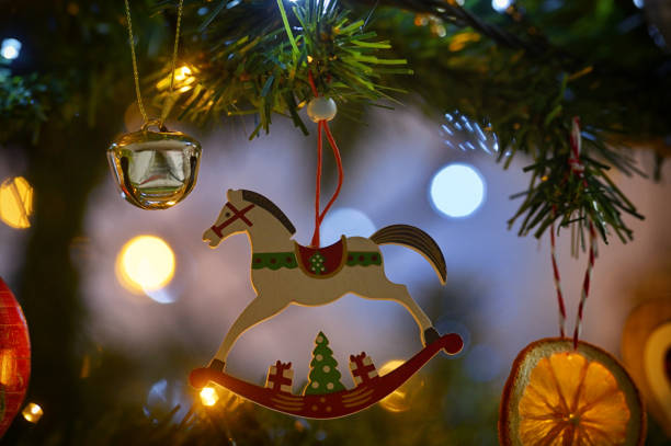 istock Vintage Christmas Decoration in Christmas Tree 1358812877