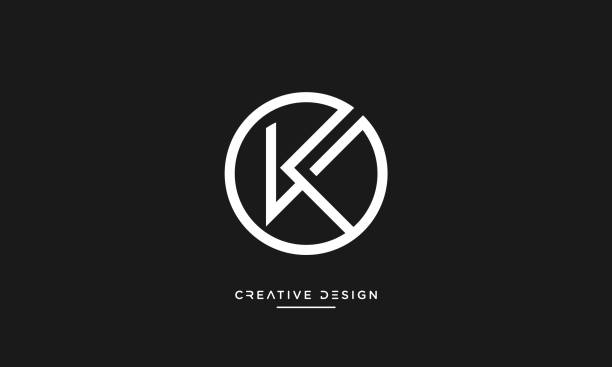 illustrations, cliparts, dessins animés et icônes de ok ou ko lettres abstraites icône de luxe symbole modèle vectoriel - letter k