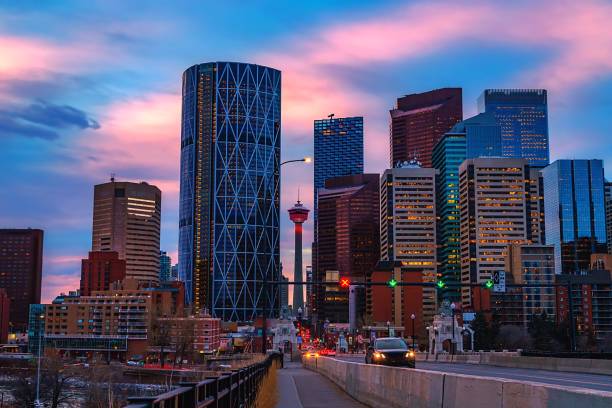 istock Downtown Calgary Traffic At Sunrise 1358819359