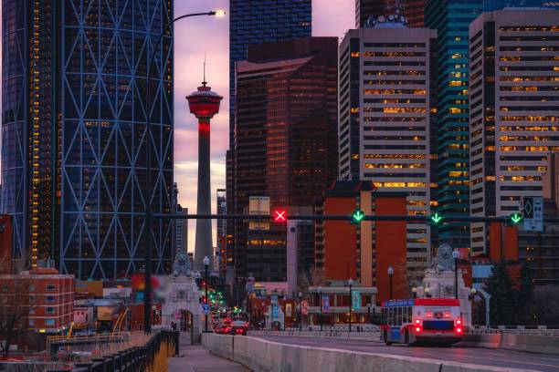 istock Downtown Calgary Roads At Sunrise 1358819422
