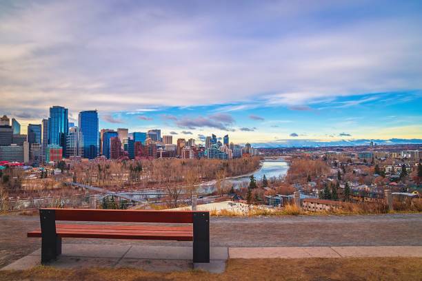 istock Park Bench Looking Out Over Downtown Calgary 1358820461