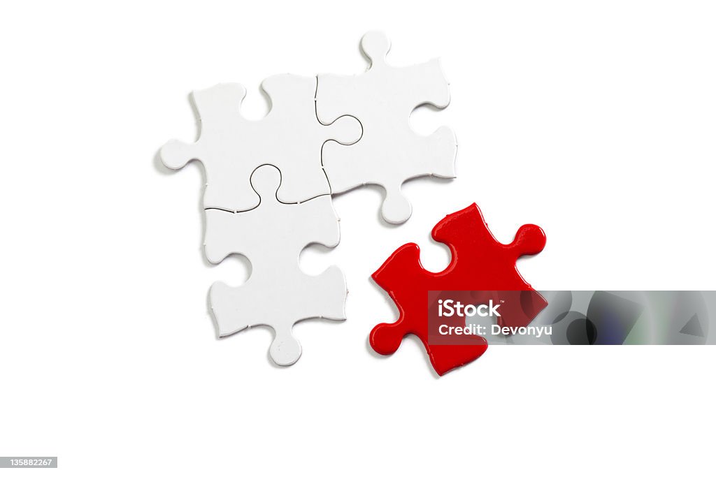 Rojo Puzzle - Foto de stock de Blanco - Color libre de derechos