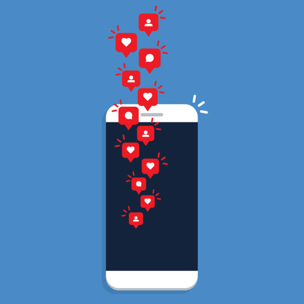 istock Social media notification icon. Follow, like, new comments symbol. Social networking. Vector illustration. 1358823349