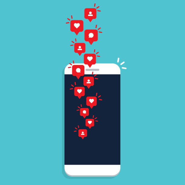 istock Social media notification icon. Follow, like, new comments symbol. Social networking. Vector illustration. 1358823594