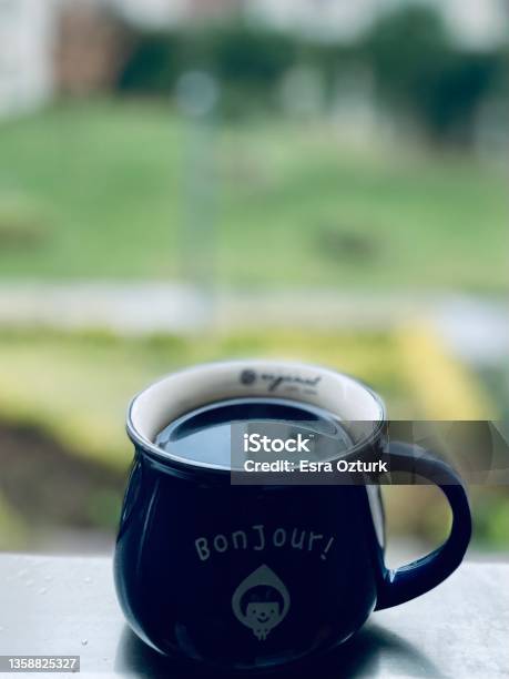 Bonjour Good Morning Coffee Stock Photo - Download Image Now - Backgrounds, Black Color, Breakfast