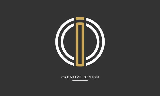 Vector illustration of OI or IO Abstract Letters Luxury Icon symbol Vector Template