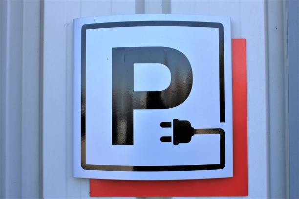 istock Electric Vehicle parking space sign 1358827409