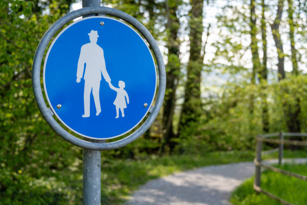 traffic sign special path for pedestrians